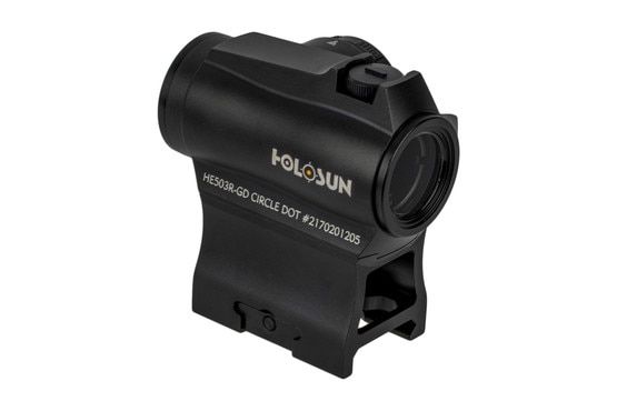 Holosun HE503R-GD Micro Red Dot Optic is machined from aluminum